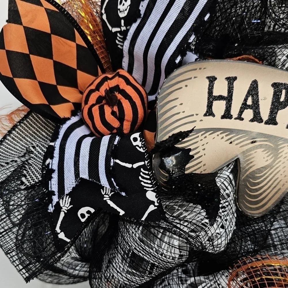 Handmade Halloween Wreath, Halloween Wreaths for Front Door, Front Door Wreath